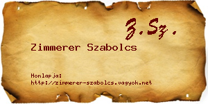 Zimmerer Szabolcs névjegykártya