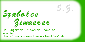 szabolcs zimmerer business card